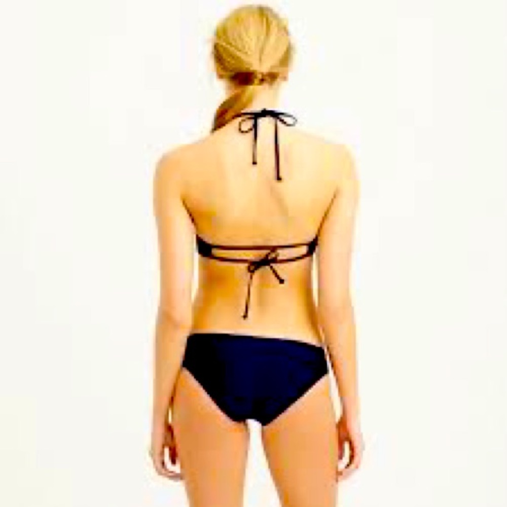J. Crew *BLACK* Halter top, String tie bikini bottom, sz S $115 NWOT
